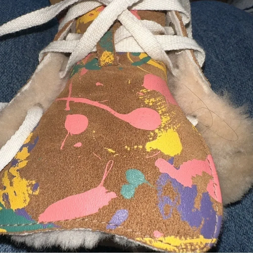 UGG Australia Paint Splatter Brown Suede High Tops sz 8